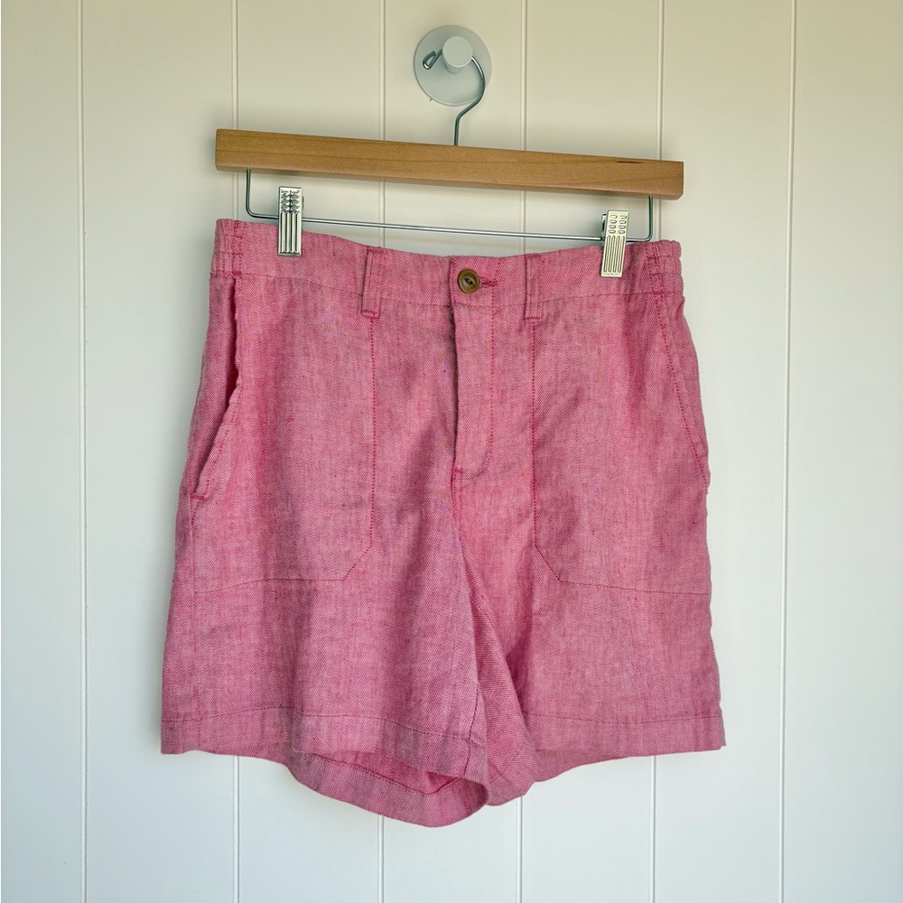 Vintage style L.L Bean Linen Women’s Bermuda Outdoor Shorts Size 6 Pink